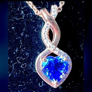 Rose gold Infinite Heart Tanzanite Pendant necklace